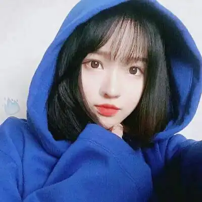 韩国蓝色系女生头像
