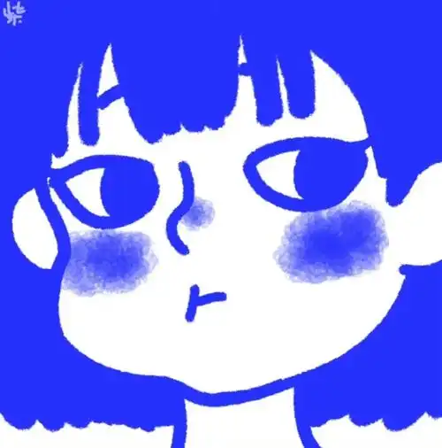 克莱因蓝简笔女头
