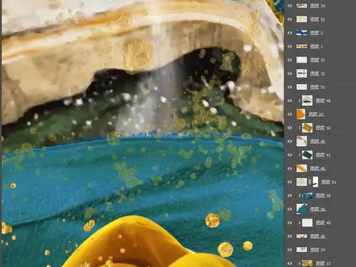 北欧轻奢金色招财发财树麋鹿抽象山水线条玄关装饰画图片素材效果图下载
