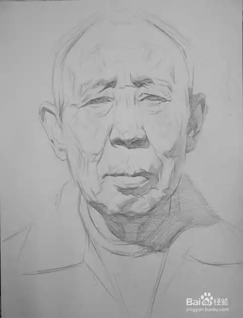 素描头像正面结构表现画法
