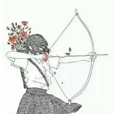 女生射箭男生中箭的伴侣动漫头像,情侣头像图片
