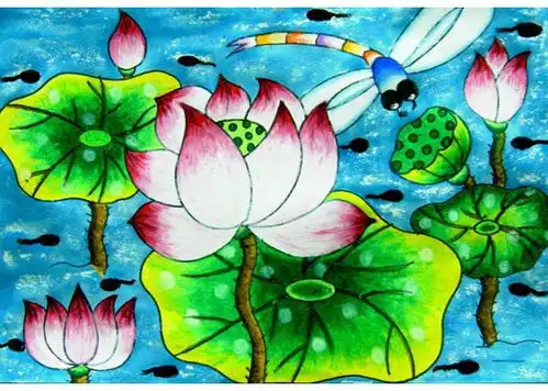 绘画荷花池少儿图片
