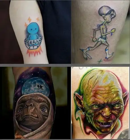 外星人et纹身图案,做一个不一样的纹身
