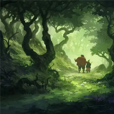 二次元插画头像,二次元场景风景插画图片
