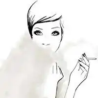 女生手绘头像黑白韩版微信头像图片大全
