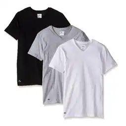 额外七折lacoste鳄鱼男士基础全棉v领t恤3件装海淘
