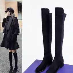 秋冬2017欧美新款5050过膝靴女长靴显瘦高筒...
