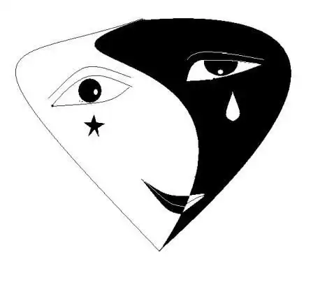 找张图片做头像小丑一半脸哭一半脸笑一定是彩色
