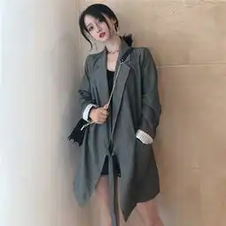 花色花布长袖淑女超短款西装
