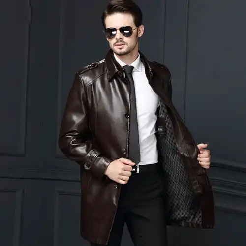 3553岁男士皮衣,优雅帅气挡都挡不住,中年男人必穿
