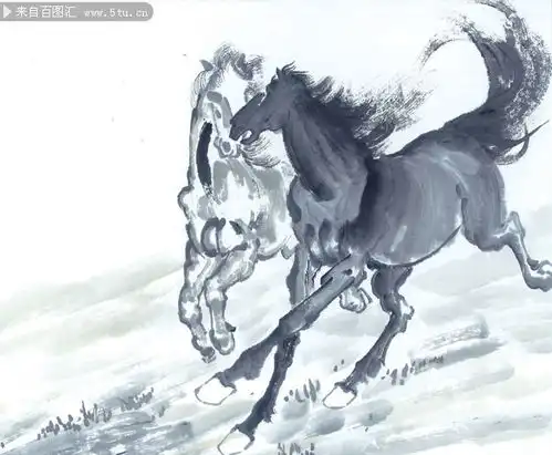 水墨马高清图片国画马素材
