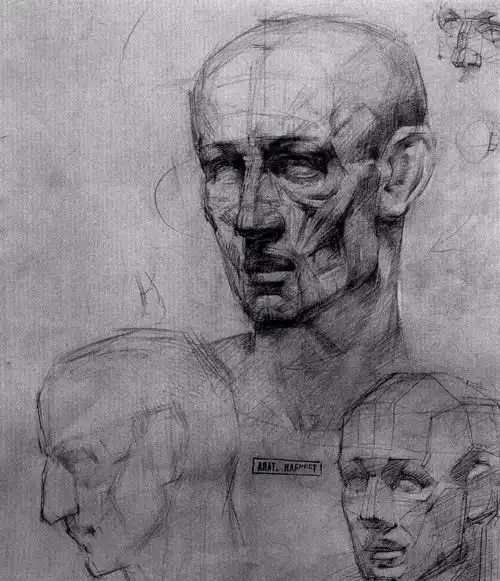 列宾美术学院,留校素描作品
