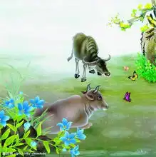 牛年看牛图北京爱贝儿双语艺术幼儿园
