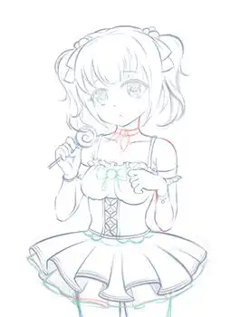 二次元手绘线稿清晰简单
