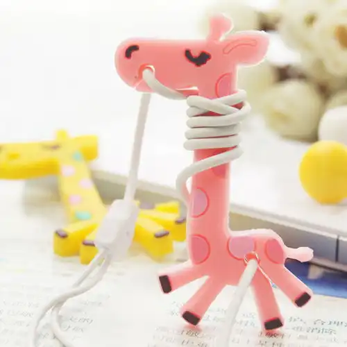 淘淘龙韩国可爱卡通长颈鹿iphone耳机线绕堆糖,美好生活研究所
