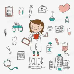 卡通医疗元素背景装饰手绘矢量png图片素材免费下载ai格式熊猫办公

