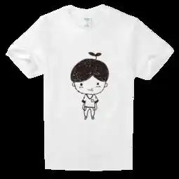 手绘女孩系列班服6舒适白色t恤
