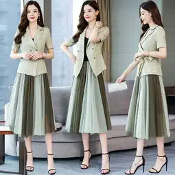 西装网纱套装裙子2019新款女装时尚气质很仙连衣裙两件套夏季
