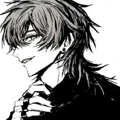 2023黑白个性男生动漫头像
