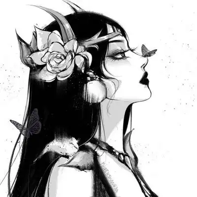 黑白手绘动漫女头万圣节终于向女生头像我要个性网
