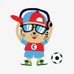 卡通手绘戴耳机潮流的猫咪足球图片素材其他格式下载动漫人物大全

