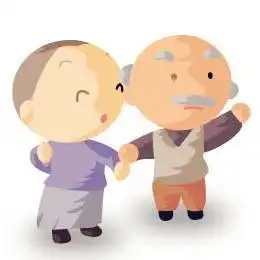 经典老头老太太卡通情侣微信头像
