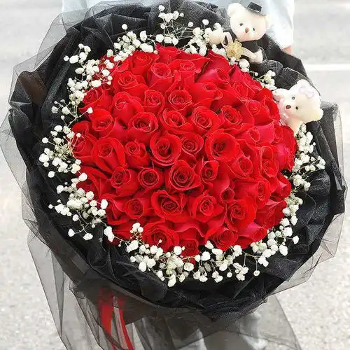 鲜花99朵红玫瑰花束上海北京鲜花送女朋友表白生日礼物同城速递
