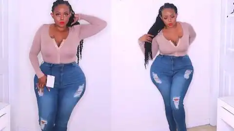 欧美大码美女试穿漂亮穿搭健康美性感漂亮时尚美丽好身材37
