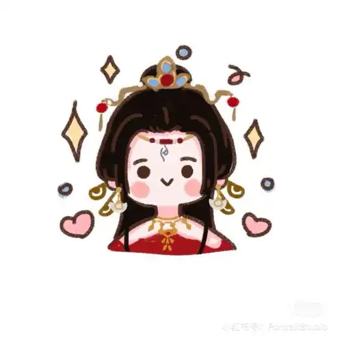 三人头像手绘闺蜜可爱古风
