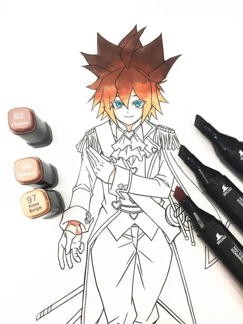 凹凸世界主题周绘画课堂安迷修马克笔上色教程
