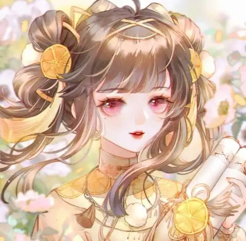 黄色系动漫闺蜜头像
