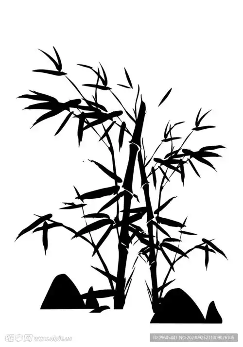 古风竹子剪影新中式点缀元素设计图
