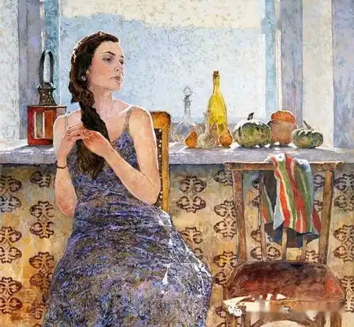 他的油画厚重精细且自然,太让人喜欢了
