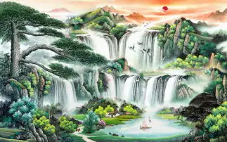 大型迎客松招财聚宝山水流水生财电视背景墙图片素材psd效果图下载山水风景画图大全山水风景画编号17839916
