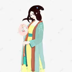 古风人物汉服持扇小清新手绘插画png素材图片免费下载千库网
