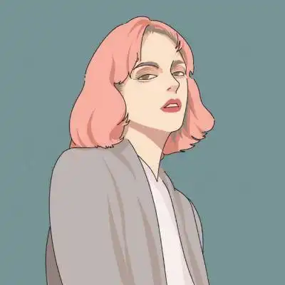 手绘短发气质头像
