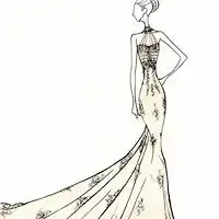 简单个性发看的手绘婚纱女头像26p,婚纱设计图
