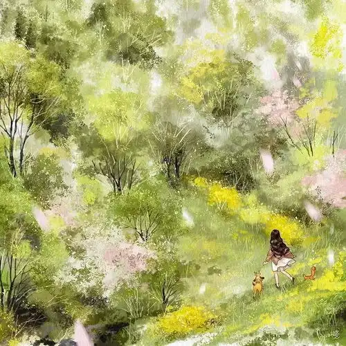 画风堪比宫崎骏,韩国插画师笔下森林女孩圈粉无数,网友太精致

