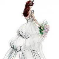 手绘婚纱头像,好看的婚纱设计风格
