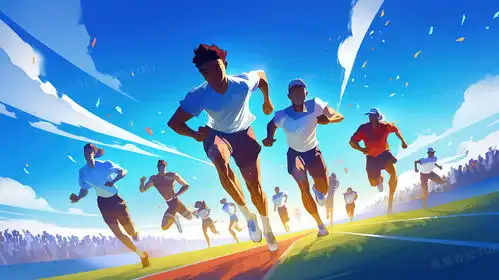 运动会操场跑步的男运动员插画图片素材下载jpg格式熊猫办公
