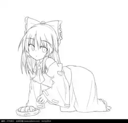 趴着的女孩卡通手绘线稿图片免费下载编号3701852红动网
