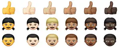 苹果最新beta版ios和osx,已预载不同肤色的emoji
