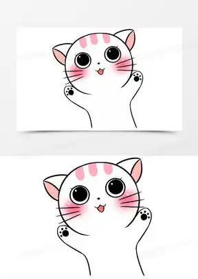 小白猫图片卡通可爱呆萌大全熊猫办公
