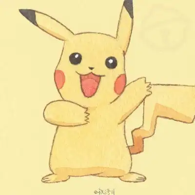 皮卡丘手绘头像电量满满皮卡丘
