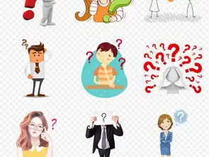 卡通手绘问号疑问思考海报素材背景图片png
