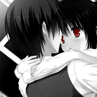 二次元黑暗系情侣头像一对两张冷酷冷血丧系动漫情侣头像
