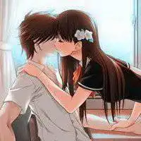 二次元男女cp接吻头像微信头像图片大全
