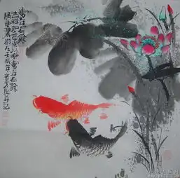 四尺斗方国画作品连年有余
