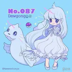 日本画师绘制精灵宝可梦拟人画皮神甩耳俏皮可爱
