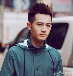 男生刘海往上梳发型凸显精致迷人脸庞
